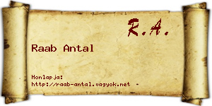 Raab Antal névjegykártya